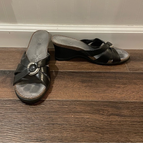 Ariat Ember Black Leather Cowgirl Sandals Western Open Toe Comfort 7.5B - Picture 5 of 11